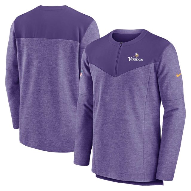 Haut à quart de zip Performance Nike Minnesota Vikings Sideline Lockup pour homme, violet