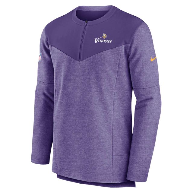 Haut à quart de zip Performance Nike Minnesota Vikings Sideline Lockup pour homme, violet