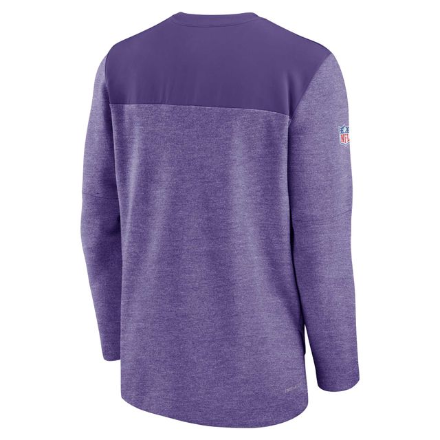 Haut à quart de zip Performance Nike Minnesota Vikings Sideline Lockup pour homme, violet
