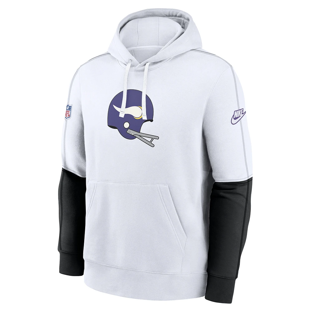 Men's Nike White Minnesota Vikings Alternate Logo Club Pullover Hoodie