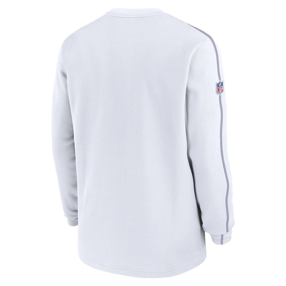 Men's Nike White Minnesota Vikings Alternate Logo Coach Long Sleeve Top