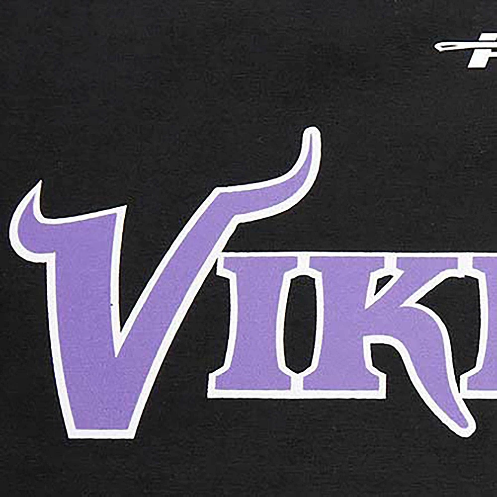 T-shirt rétro Striper Pro Standard noir Minnesota Vikings pour hommes