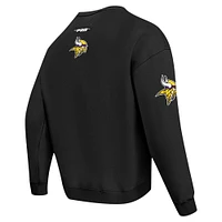 Men's Pro Standard Black Minnesota Vikings Turn It Up Drop Shoulder Pullover Sweatshirt