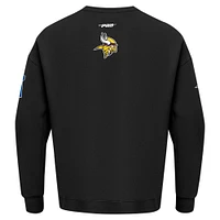 Men's Pro Standard Black Minnesota Vikings Turn It Up Drop Shoulder Pullover Sweatshirt