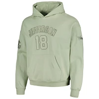 Men's Pro Standard Justin Jefferson Light Green Minnesota Vikings Player Name & Number Pullover Hoodie