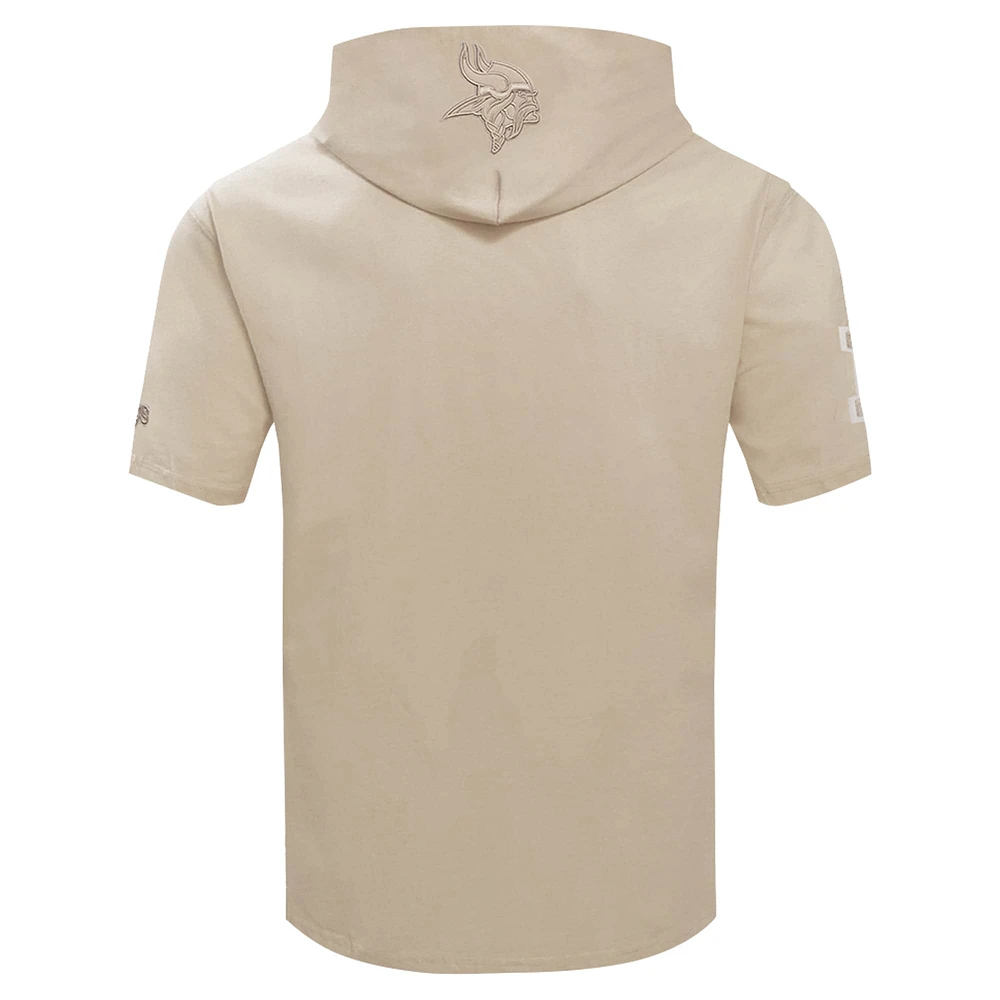Men's Pro Standard Tan Minnesota Vikings Neutrals Capsule Short Sleeve Pullover Hoodie