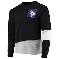 Men's Refried Apparel Black Minnesota Vikings Sustainable Angle Long Sleeve T-Shirt