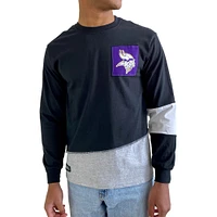 Men's Refried Apparel Black Minnesota Vikings Sustainable Angle Long Sleeve T-Shirt