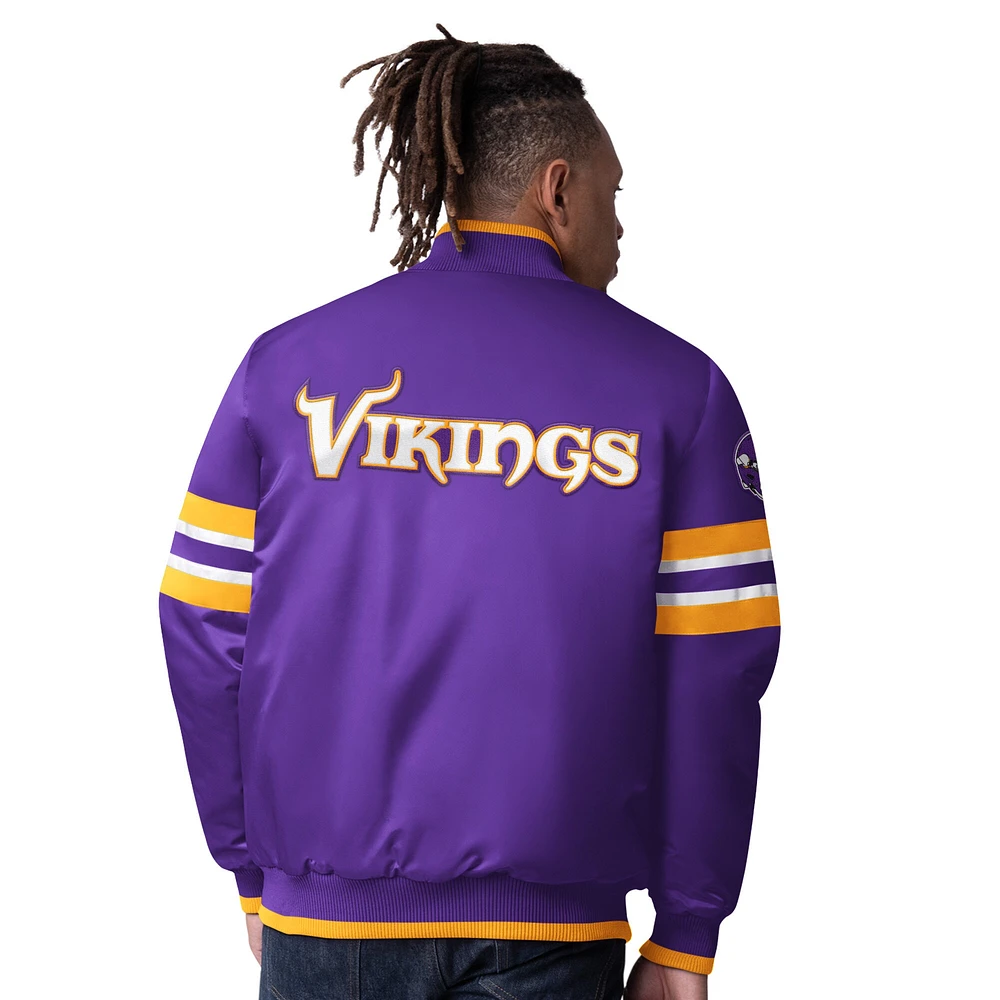 Men's Starter Purple Minnesota Vikings Scout I Full-Snap Varsity Jacket