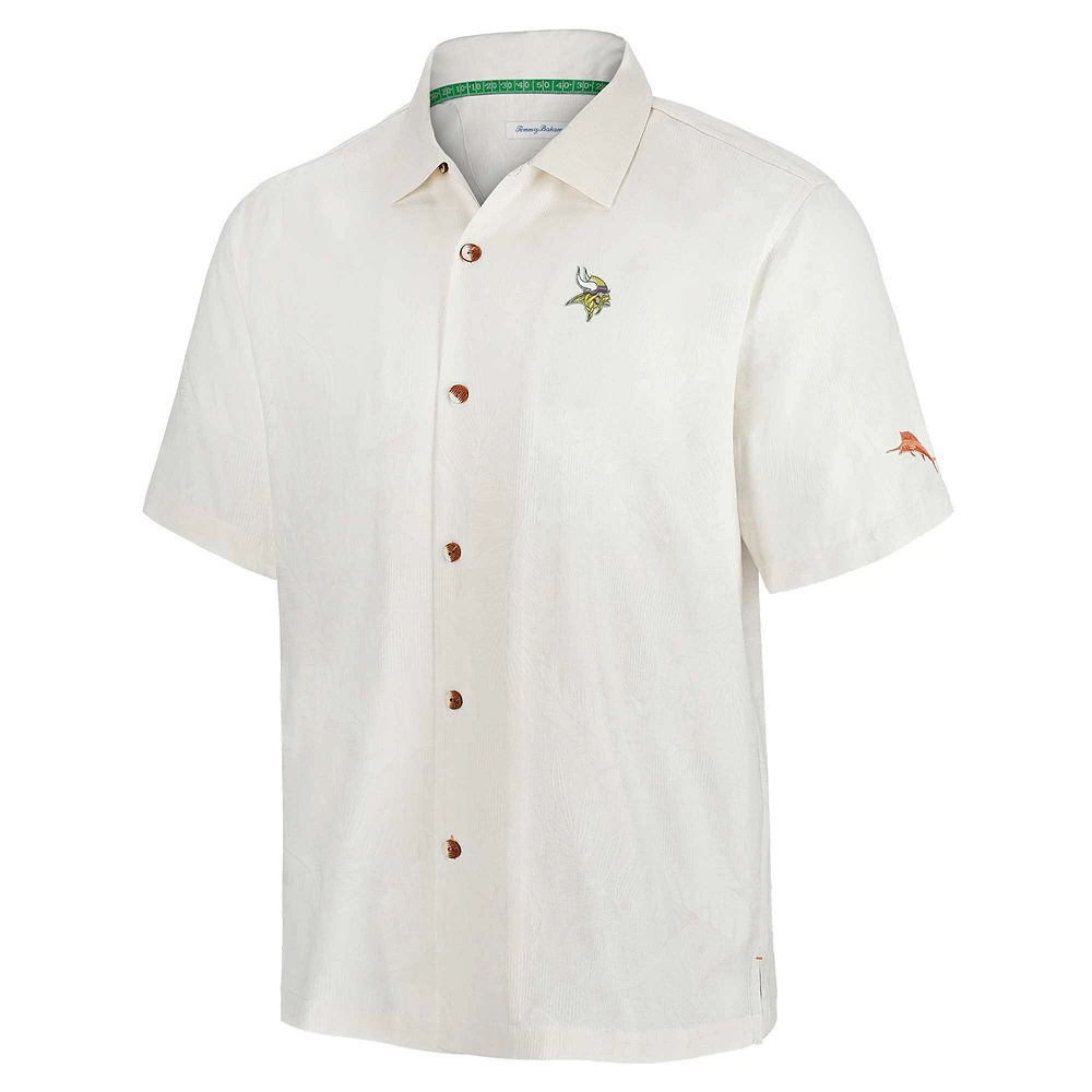 Men's Tommy Bahama White Minnesota Vikings Coconut Matchup Camp Button-Up Shirt