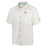 Men's Tommy Bahama White Minnesota Vikings Coconut Matchup Camp Button-Up Shirt