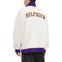 Sweat-shirt crème Tommy Hilfiger Minnesota Vikings Jordan Sherpa à quart de zip pour hommes