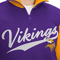 Sweat Tommy Hilfiger pour homme violet/doré Minnesota Vikings Aiden Quarter-Zip