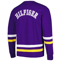 T-shirt à manches longues Tommy Hilfiger violet/or Minnesota Vikings Nolan pour hommes