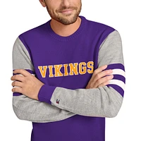 Men's Tommy Hilfiger Purple/Heather Gray Minnesota Vikings Acrylic Crewneck Pullover Sweatshirt