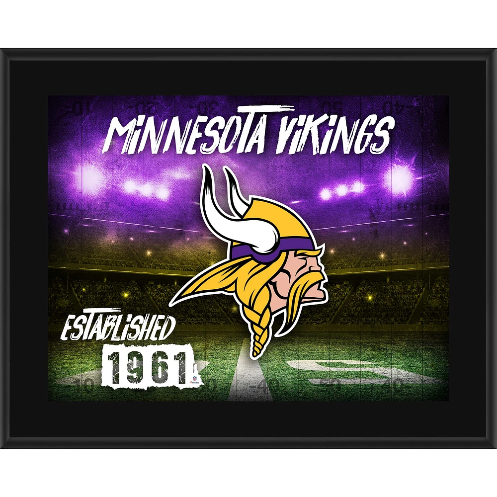 Minnesota Vikings 10.5" x 13" Sublimated Horizontal Team Logo Plaque