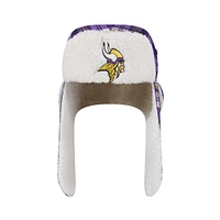 New Era Purple Minnesota Vikings Sideline Plaid Sherpa Trapper Hat
