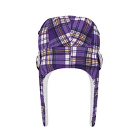 New Era Purple Minnesota Vikings Sideline Plaid Sherpa Trapper Hat