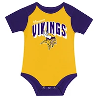 Newborn & Infant Minnesota Vikings Dynamic Duo Bodysuit, Bib Knit Hat Set