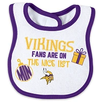Newborn & Infant WEAR by Erin Andrews Minnesota Vikings Allover Print Full-Zip Sleeper Bib Set