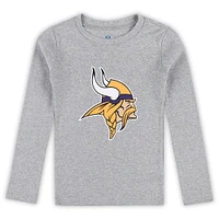 Preschool Heather Gray Minnesota Vikings Long Sleeve T-Shirt and Pants Sleep Set