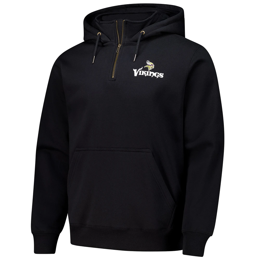 Unisex Dunbrooke  Black Minnesota Vikings Defender Quarter-Zip Hoodie