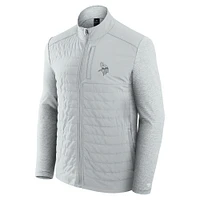 Unisex Fanatics Gray/Heather Gray Minnesota Vikings Front Office Tonal Full-Zip Jacket