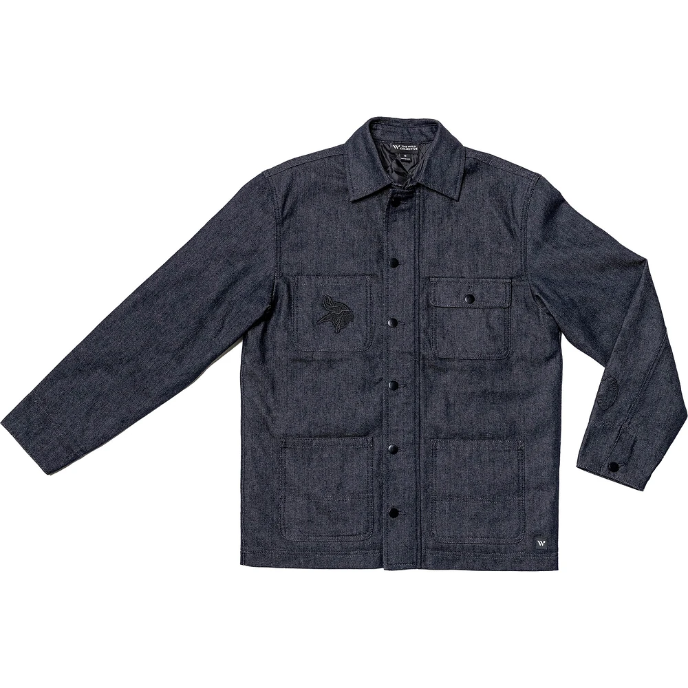 Unisex The Wild Collective Navy Minnesota Vikings International Collection designed by Leah and Chelsea Full-Snap Denim Jacket