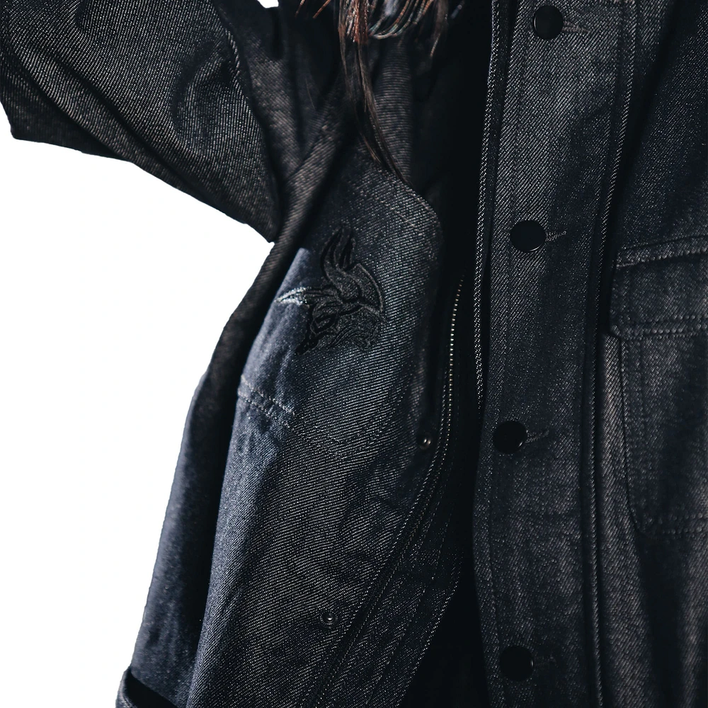 Unisex The Wild Collective Navy Minnesota Vikings International Collection designed by Leah and Chelsea Full-Snap Denim Jacket