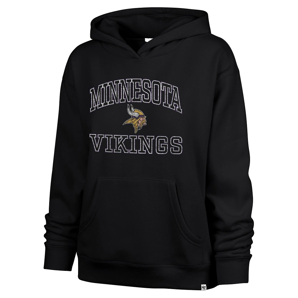 Women's '47  Black Minnesota Vikings Clarity Naomi Pullover Hoodie