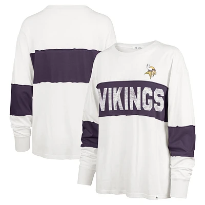 T-shirt à manches longues pour femme '47 Cream Minnesota Vikings Clubhouse Pride Taylor