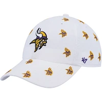 Women's '47 White Minnesota Vikings Confetti Clean Up Adjustable Hat