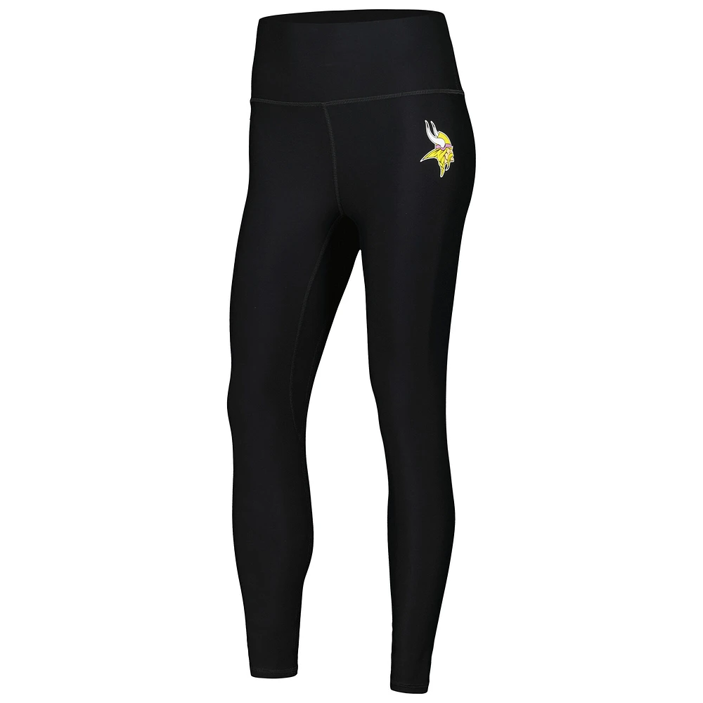 Women's Black Minnesota Vikings Leggings & Midi Bra Set