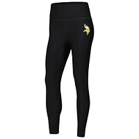 Women's Black Minnesota Vikings Leggings & Midi Bra Set