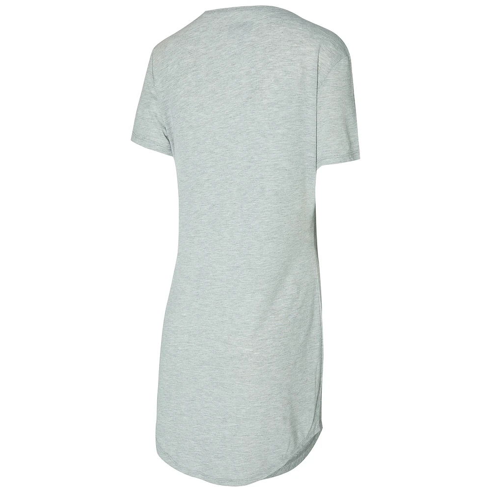 Women's Concepts Sport Gray Minnesota Vikings Petition Knit Notch Neck Nightshirt