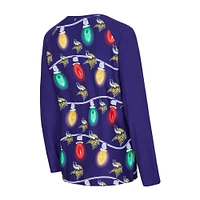 Women's Concepts Sport  Purple Minnesota Vikings Garland Knit Raglan Long Sleeve T-Shirt & Pants Set