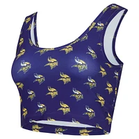 Women's Concepts Sport Purple Minnesota Vikings Record Allover Print Bralette