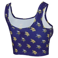 Women's Concepts Sport Purple Minnesota Vikings Record Allover Print Bralette