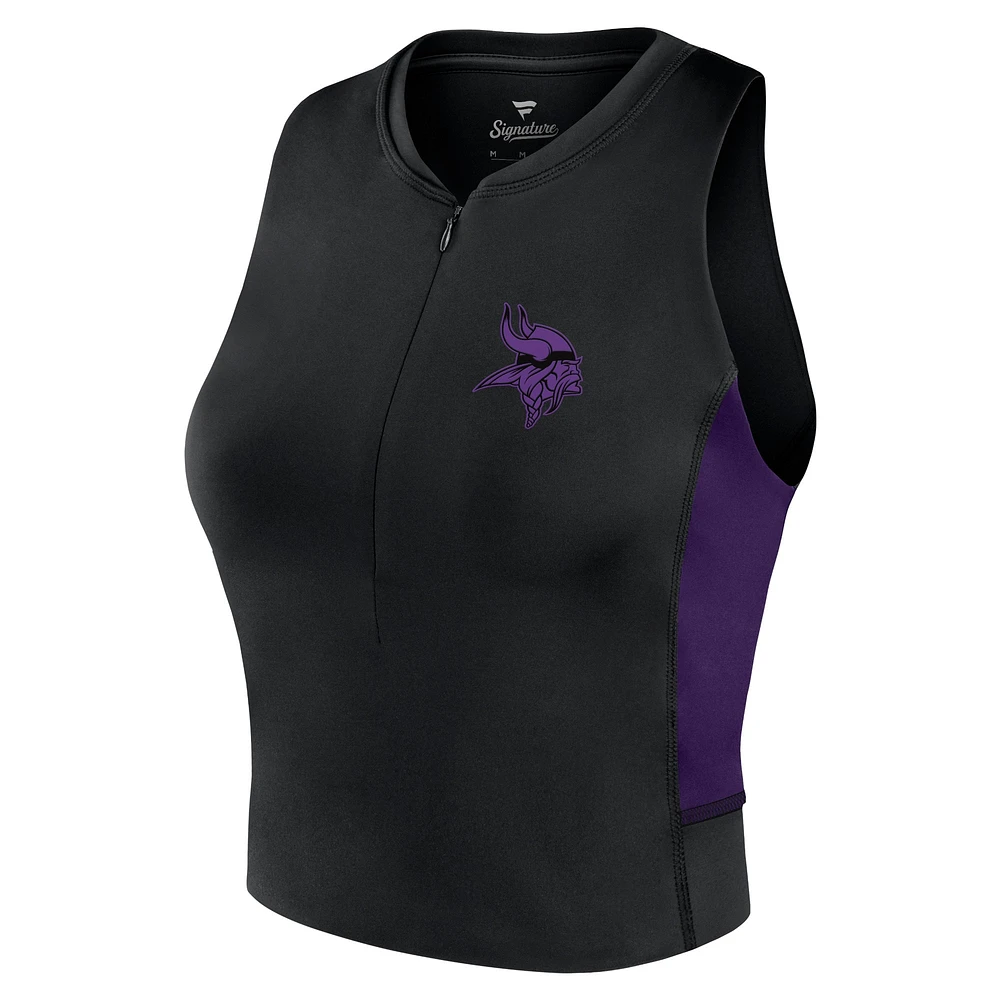 Débardeur de sport ajusté Fanatics noir Minnesota Vikings Studio pour femmes