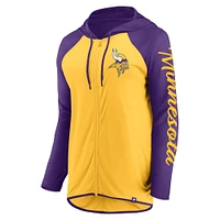 Women's Fanatics Gold/Purple Minnesota Vikings Script Full-Zip Hoodie