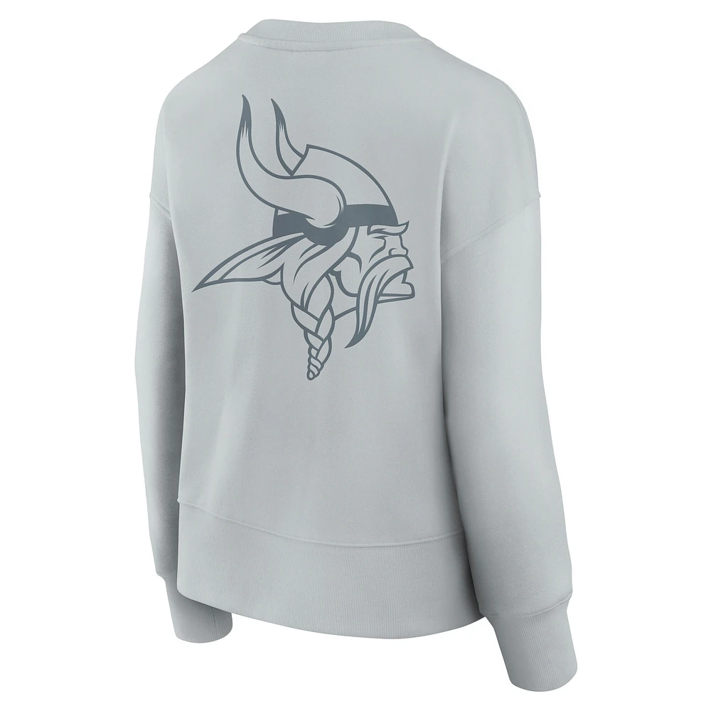 Women's Fanatics  Gray Minnesota Vikings Elements Pullover Sweatshirt