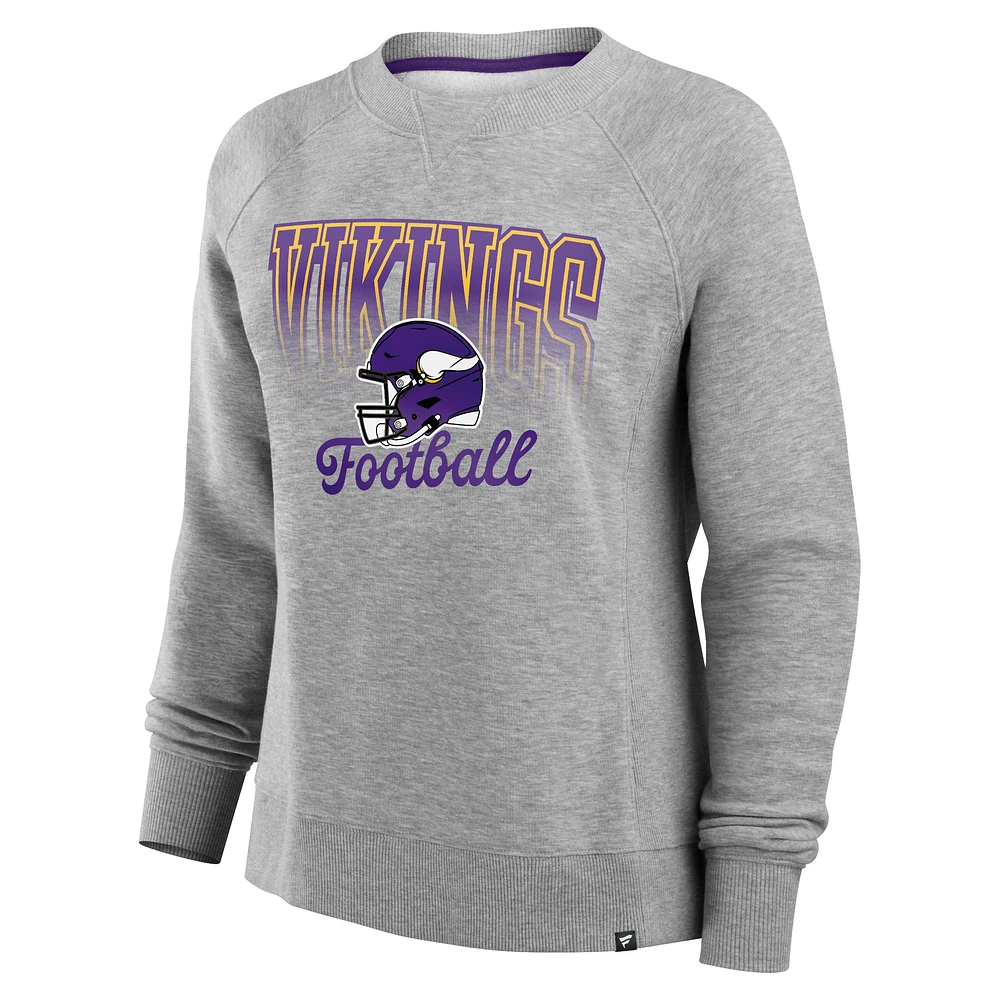 Sweat-shirt en polaire Hit Hard pour femme Fanatics Heather Grey Minnesota Vikings
