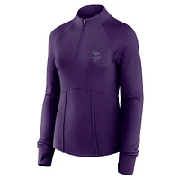 Women's Fanatics  Purple Minnesota Vikings Elements Raglan Quarter-Zip Jacket