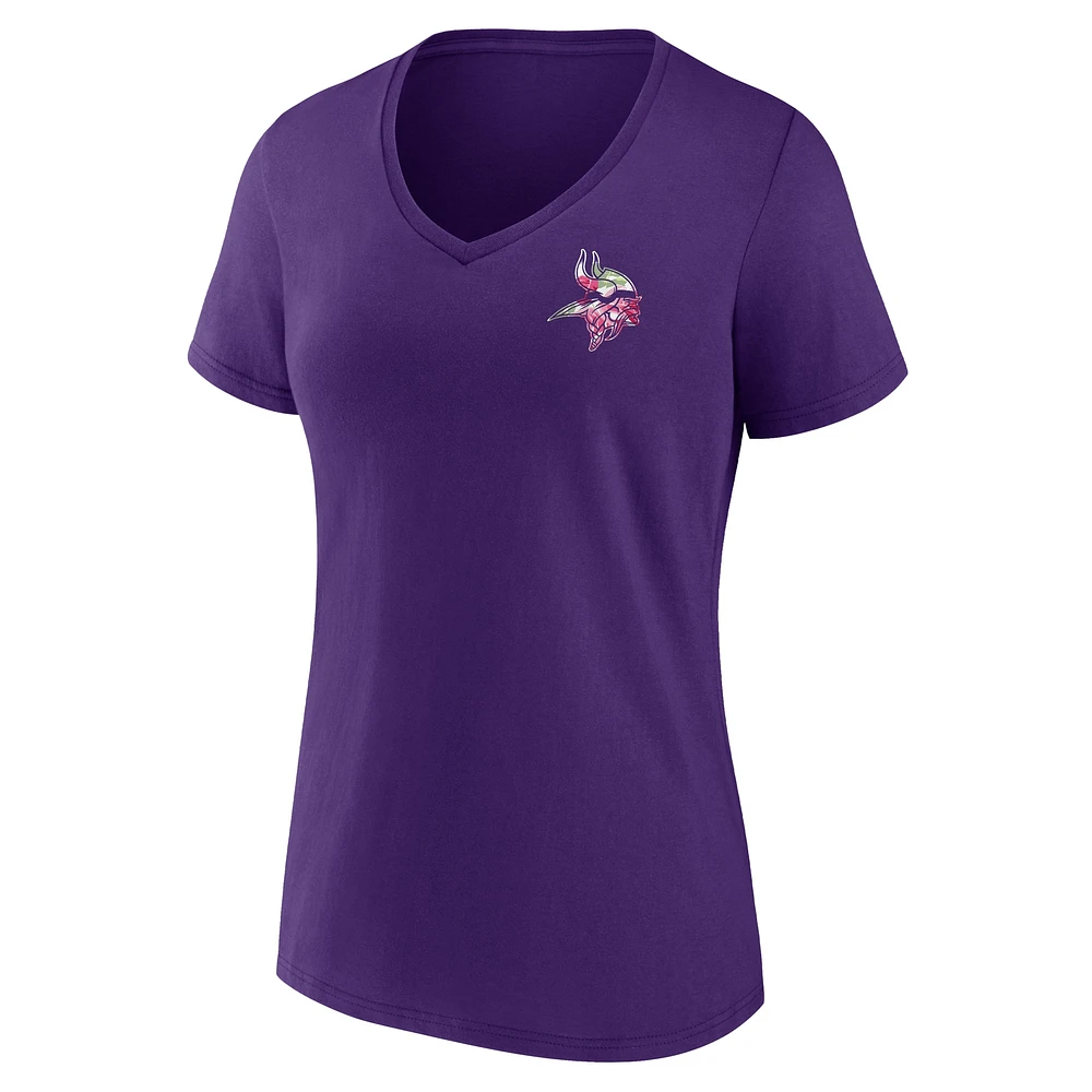 Women's Fanatics Purple Minnesota Vikings Mother's Day #1 Mom V-Neck T-Shirt