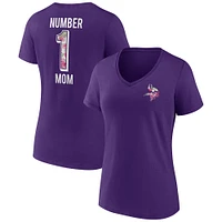 Women's Fanatics Purple Minnesota Vikings Mother's Day #1 Mom V-Neck T-Shirt