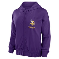Women's Fanatics Purple Minnesota Vikings Script Lock Full-Zip Hoodie