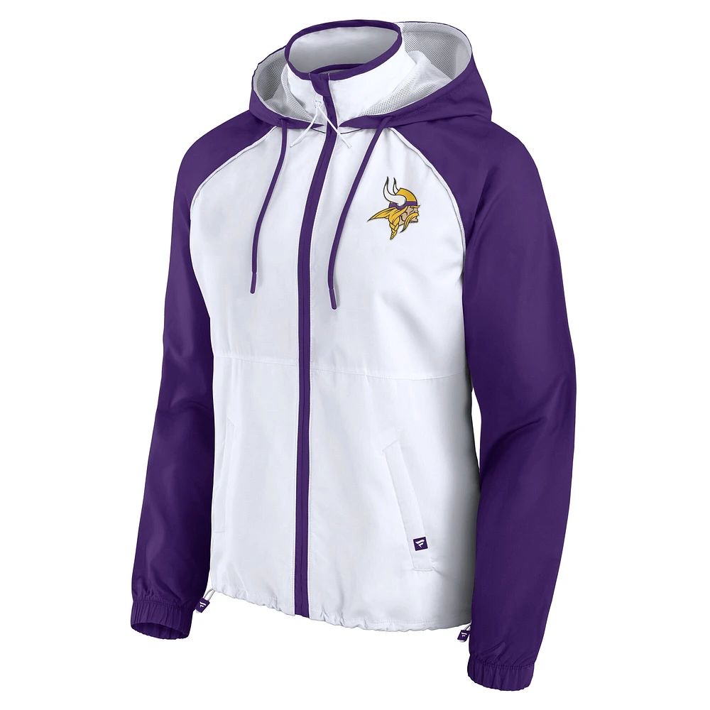 Women's Fanatics White Minnesota Vikings Full-Zip Anorak Hoodie Jacket