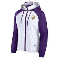Women's Fanatics White Minnesota Vikings Full-Zip Anorak Hoodie Jacket