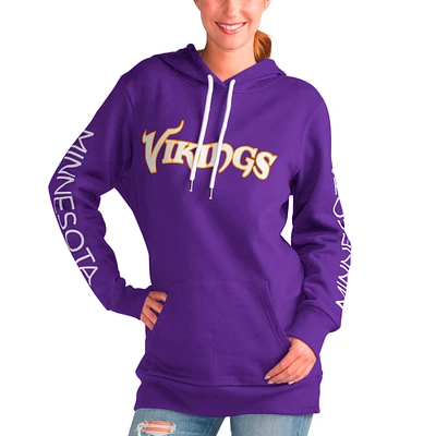 Sweat à capuche violet G-III 4Her pour femme de Carl Banks Minnesota Vikings Extra Inning