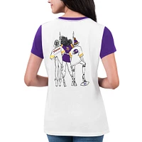 Women's G-III 4Her by Carl Banks White Minnesota Vikings Fashion Illustration T-Shirt